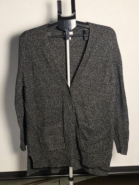 Old Navy Black Metallic Knit Cardigan